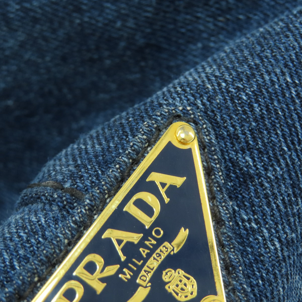 PRADA プラダ B1877B カナパ ハンドバッグ デニム レディース 中古