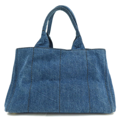 PRADA プラダ B1877B カナパ ハンドバッグ デニム レディース 中古