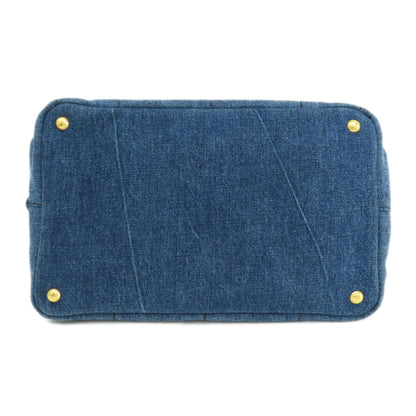 PRADA プラダ B1877B カナパ ハンドバッグ デニム レディース 中古