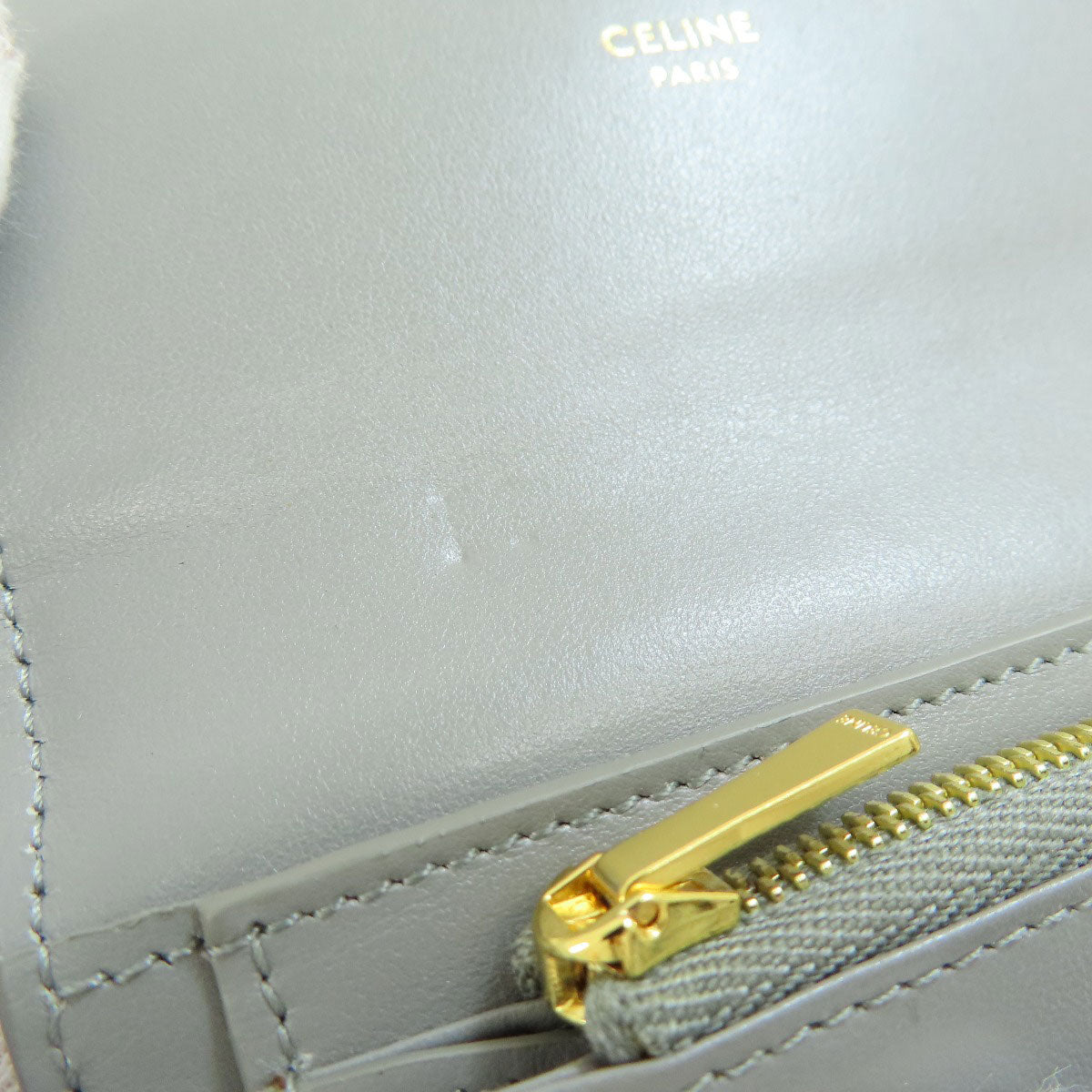 CELINE セリーヌ C金具 二つ折り財布（小銭入れあり） レザー レディース 中古