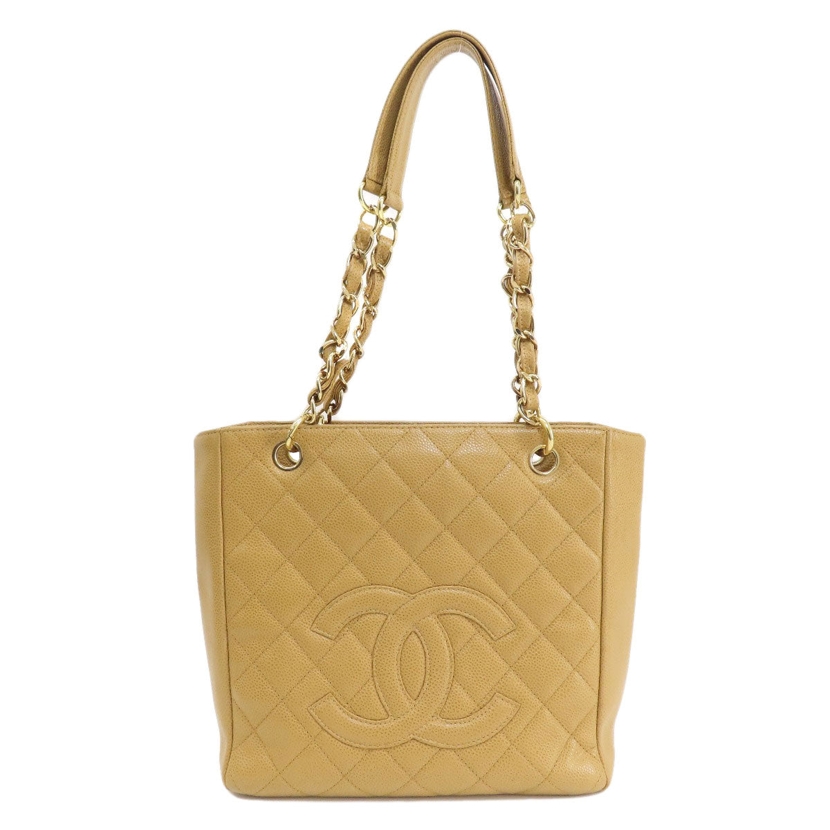 CHANEL シャネル チェーンバッグ マトラッセ ゴールド金具 トートバッグ グレインド カーフスキン レディース 中古
