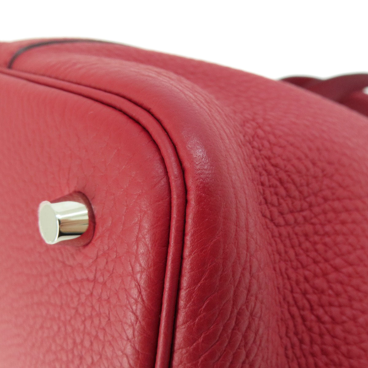 HERMES エルメス ピコタンロックMM レッド シルバー金具 ハンドバッグ トリヨン レディース 中古