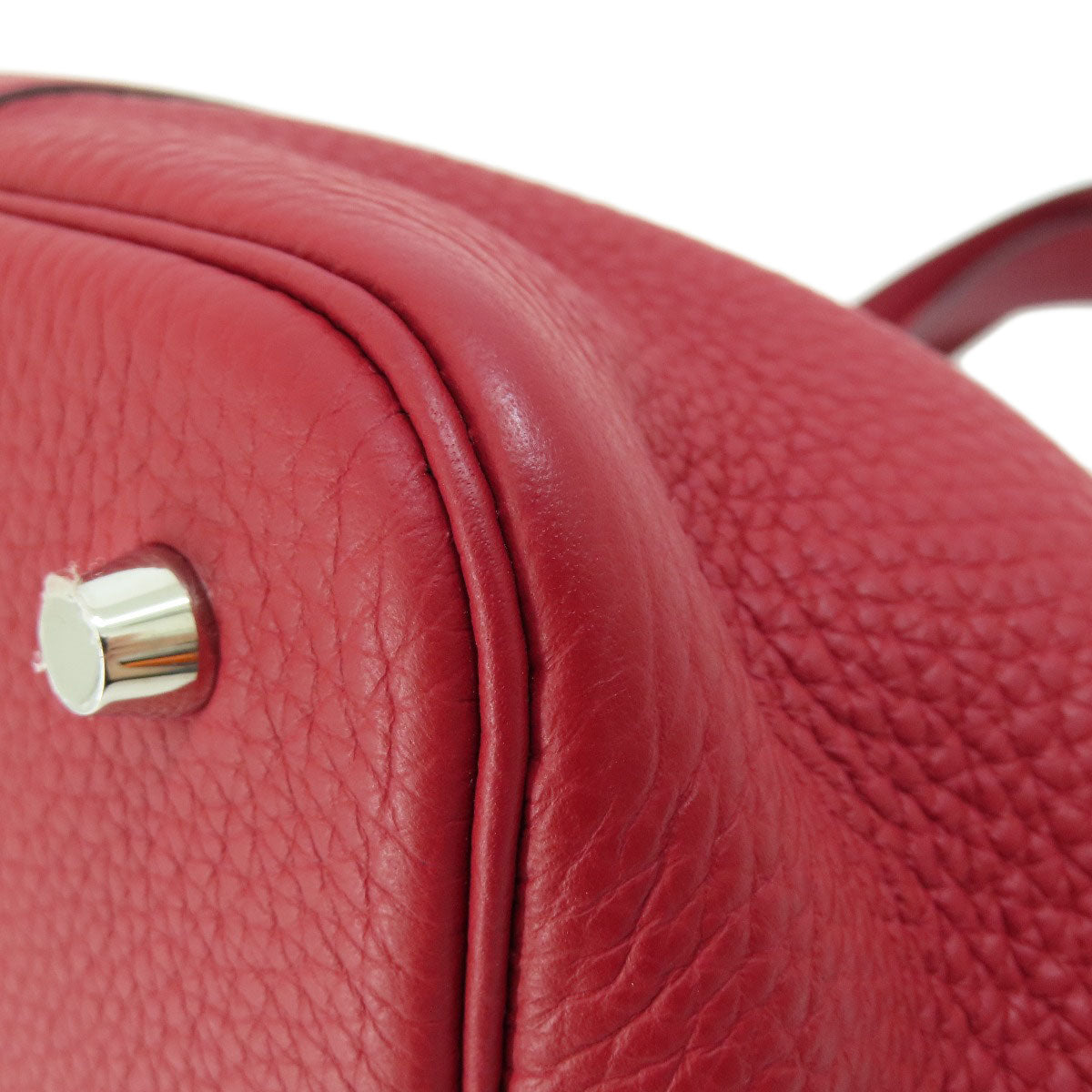 HERMES エルメス ピコタンロックMM レッド シルバー金具 ハンドバッグ トリヨン レディース 中古