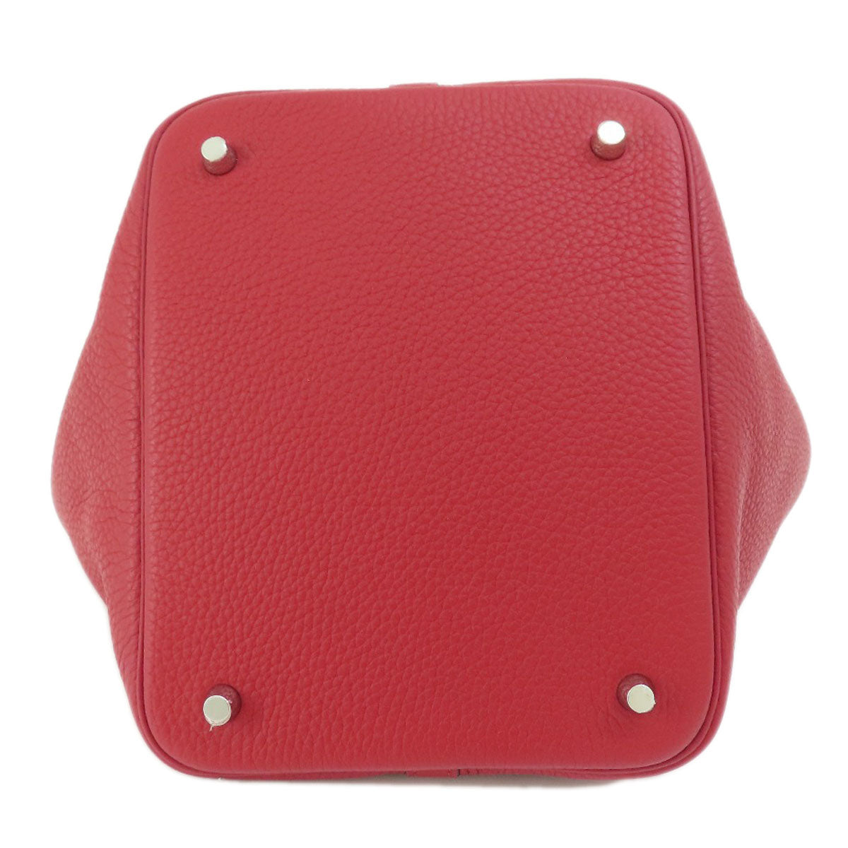 HERMES エルメス ピコタンロックMM レッド シルバー金具 ハンドバッグ トリヨン レディース 中古