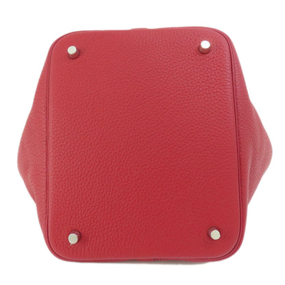 HERMES エルメス ピコタンロックMM レッド シルバー金具 ハンドバッグ トリヨン レディース 中古