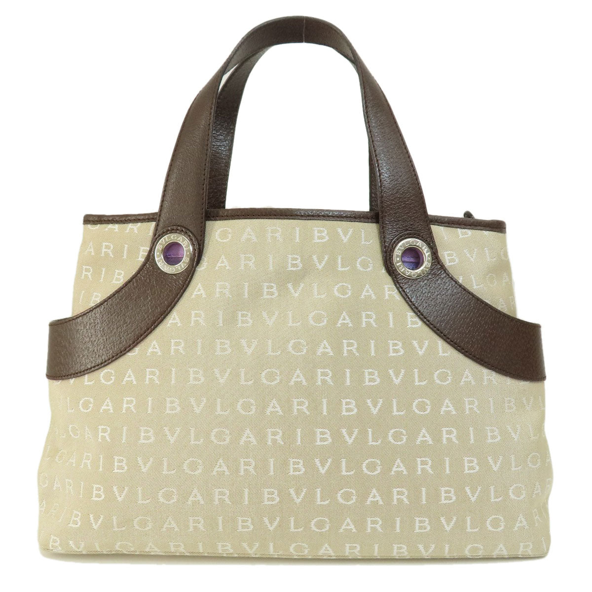 BVLGARI ブルガリ ロゴマニア ハンドバッグ キャンバス レディース 中古