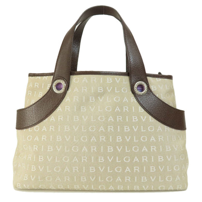 BVLGARI ブルガリ ロゴマニア ハンドバッグ キャンバス レディース 中古
