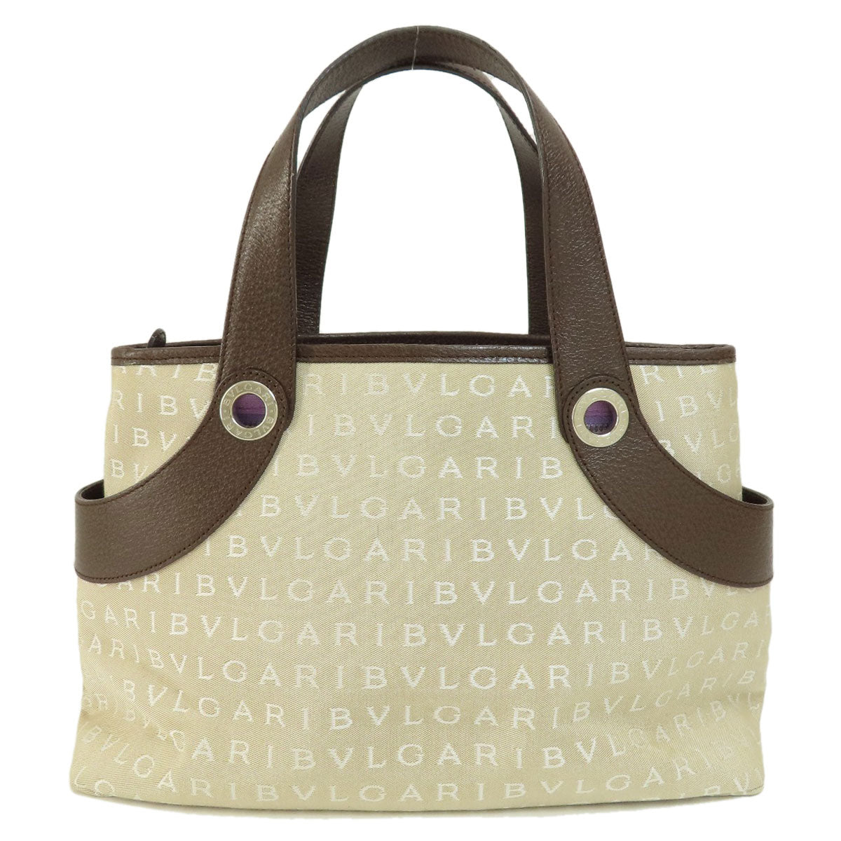 BVLGARI ブルガリ ロゴマニア ハンドバッグ キャンバス レディース 中古