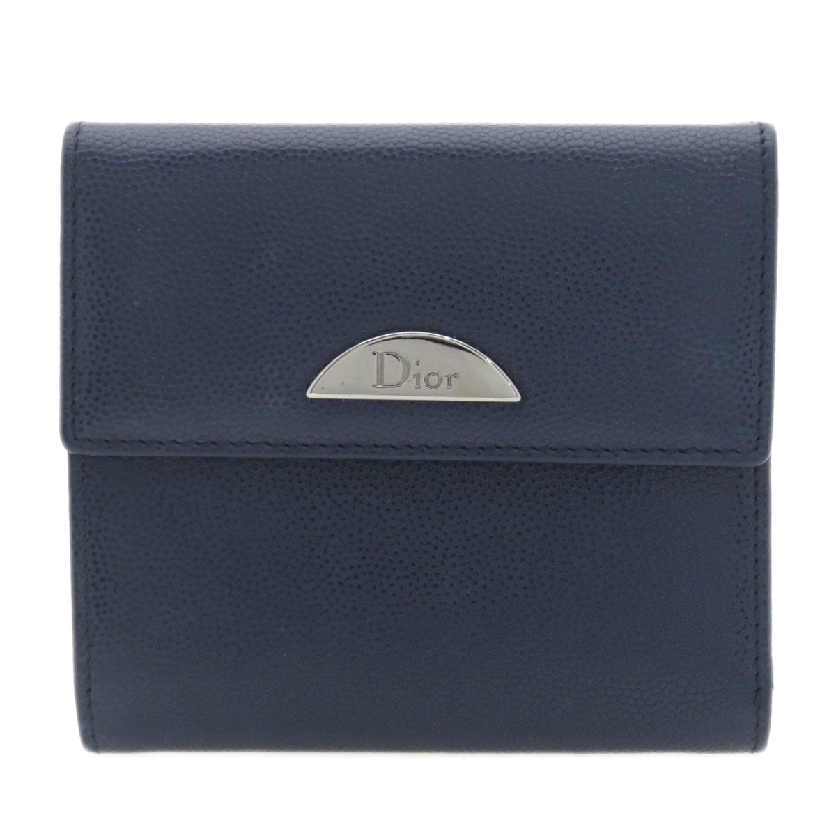 CHRISTIAN DIOR クリスチャンディオール ロゴ金具 二つ折り財布（小銭入れあり） レザー レディース 中古