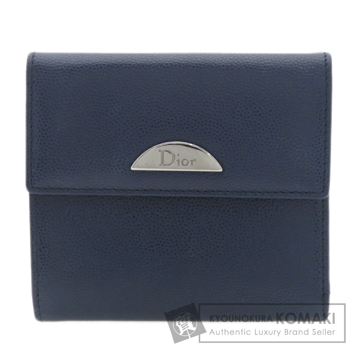 CHRISTIAN DIOR クリスチャンディオール ロゴ金具 二つ折り財布（小銭入れあり） レザー レディース 中古
