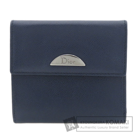 CHRISTIAN DIOR クリスチャンディオール ロゴ金具 二つ折り財布（小銭入れあり） レザー レディース 中古