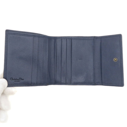 CHRISTIAN DIOR クリスチャンディオール ロゴ金具 二つ折り財布（小銭入れあり） レザー レディース 中古