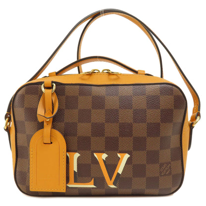 LOUIS VUITTON ルイヴィトン N40178 サンタモニカ サフラン ダミエ エベヌ ショルダーバッグ ダミエキャンバス レディース 中古