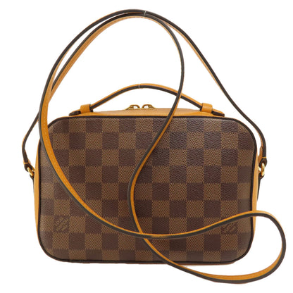 LOUIS VUITTON ルイヴィトン N40178 サンタモニカ サフラン ダミエ エベヌ ショルダーバッグ ダミエキャンバス レディース 中古