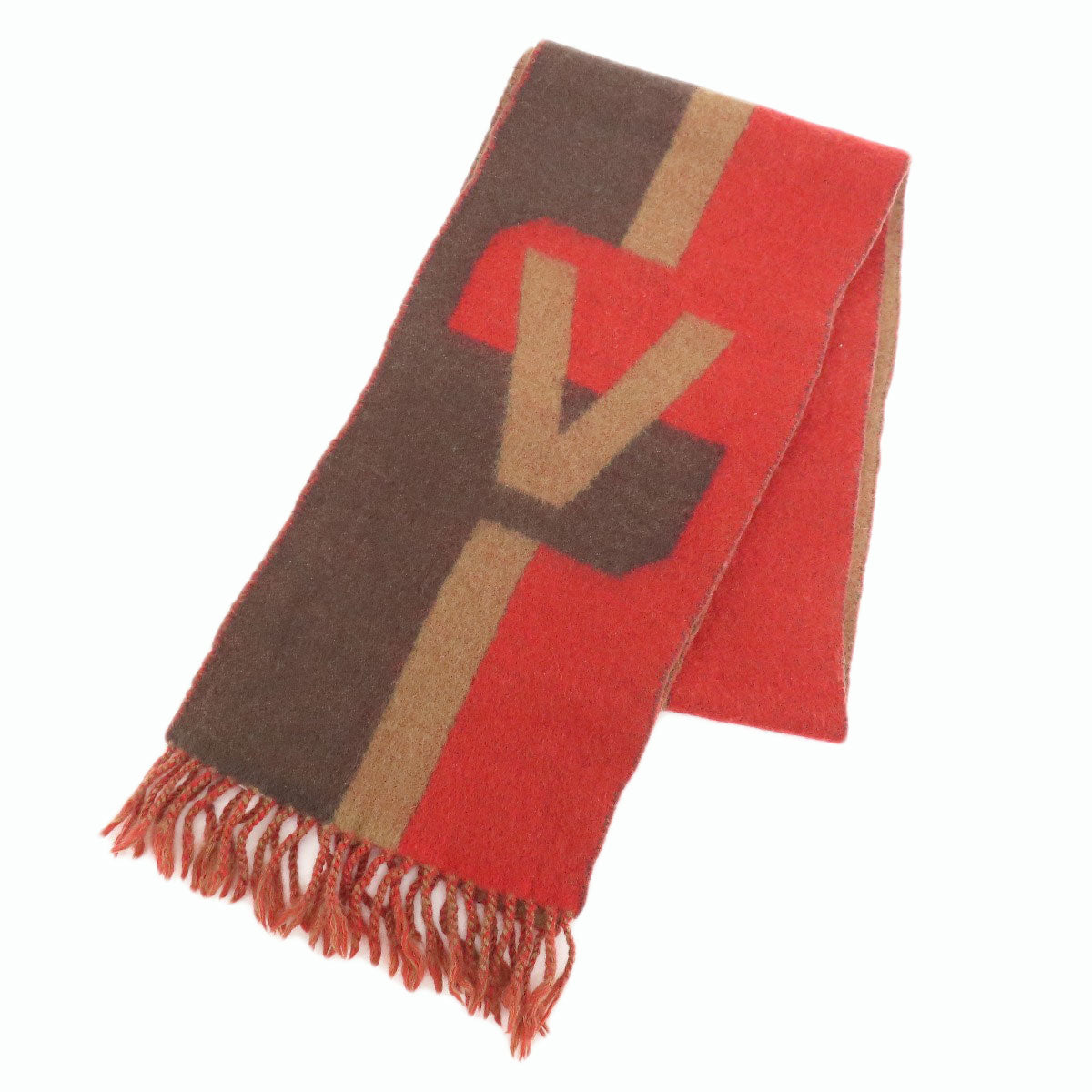 LOUIS VUITTON ルイヴィトン エシャルプ V・イストリック マフラー ウール レディース 中古