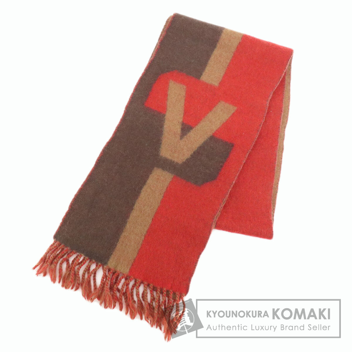 LOUIS VUITTON ルイヴィトン エシャルプ V・イストリック マフラー ウール レディース 中古