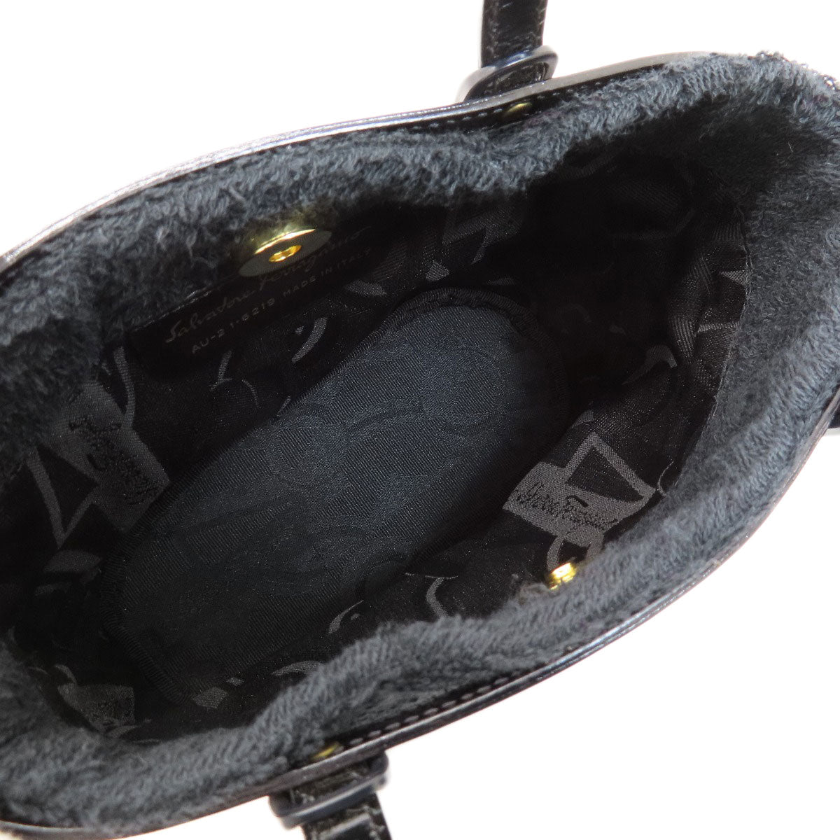 Salvatore Ferragamo サルヴァトーレフェラガモ ロゴ 替えバッグ付き ハンドバッグ パイル レディース 中古