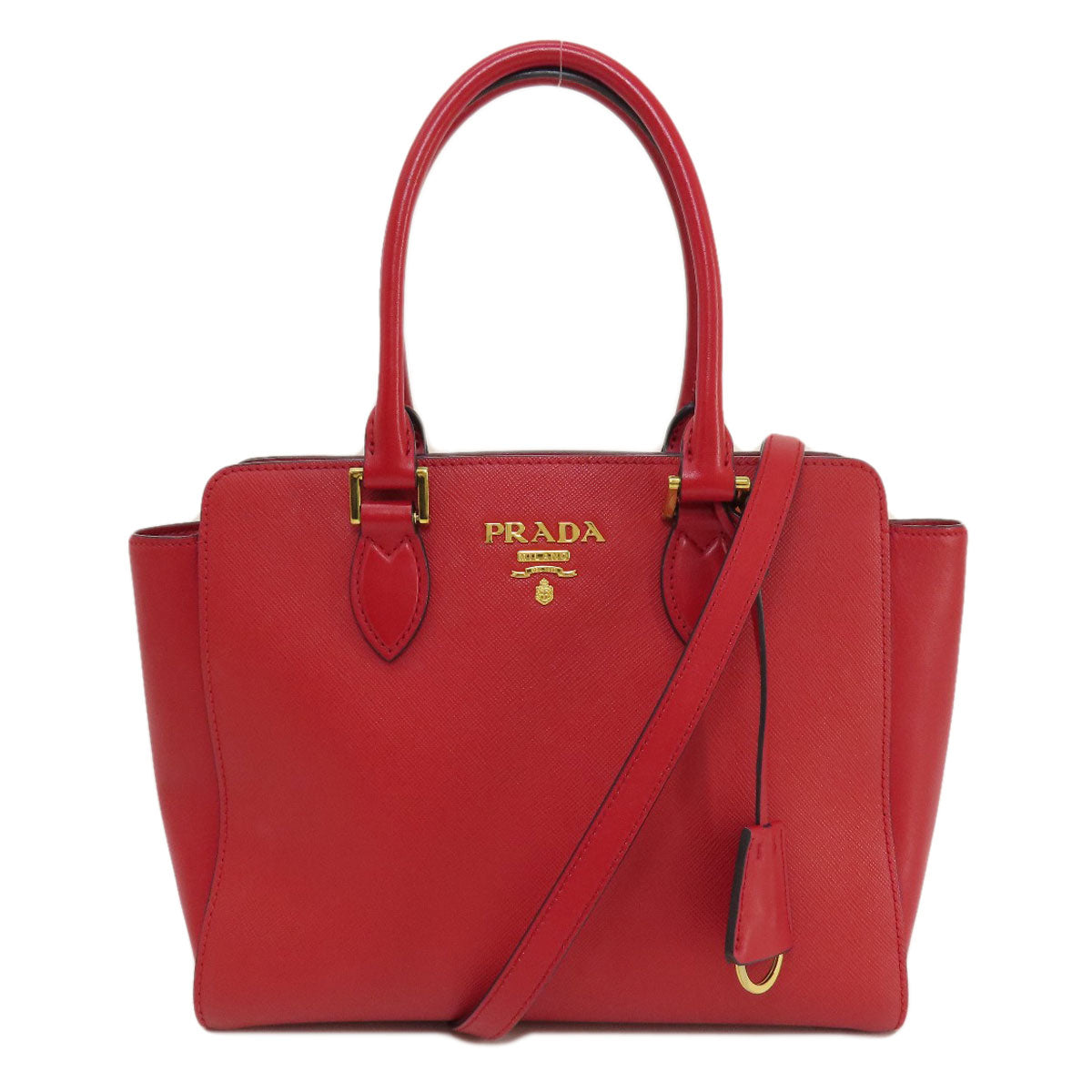 PRADA プラダ サフィアーノ 2WAY ハンドバッグ レザー レディース 中古