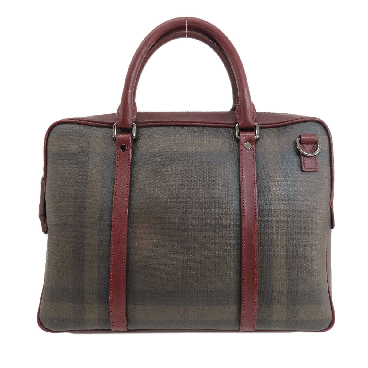 BURBERRY バーバリー チェック柄 2WAY ハンドバッグ PVC レディース 中古