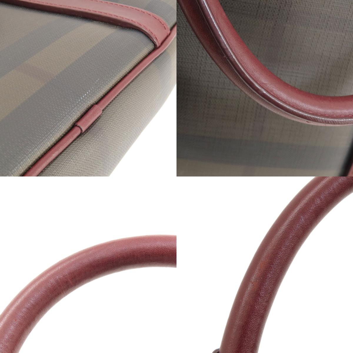 BURBERRY バーバリー チェック柄 2WAY ハンドバッグ PVC レディース 中古