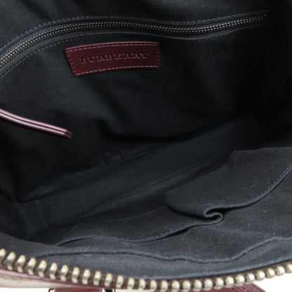 BURBERRY バーバリー チェック柄 2WAY ハンドバッグ PVC レディース 中古