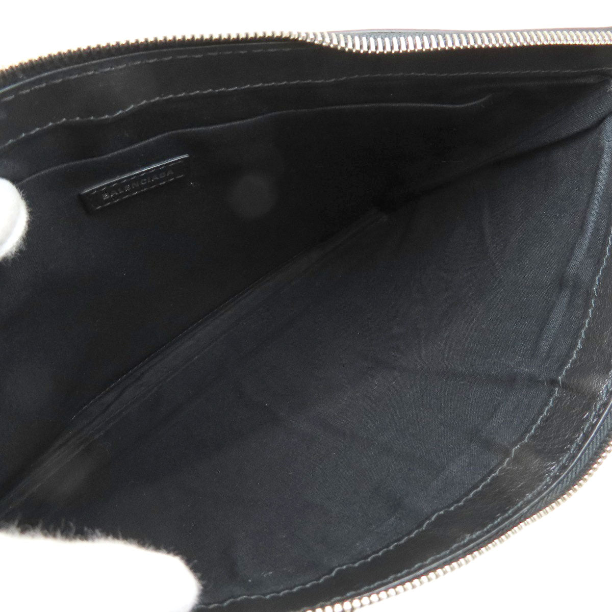 BALENCIAGA バレンシアガ 373834 ロゴ クラッチバッグ レザー レディース 中古