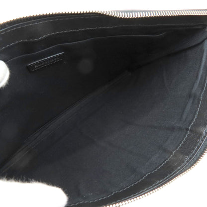 BALENCIAGA バレンシアガ 373834 ロゴ クラッチバッグ レザー レディース 中古