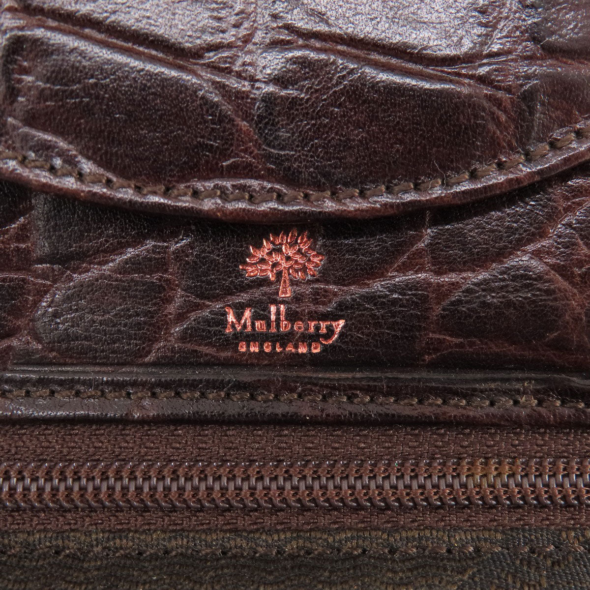 MULBERRY マルベリー ミニ財布 型押し コインケース レザー レディース 中古