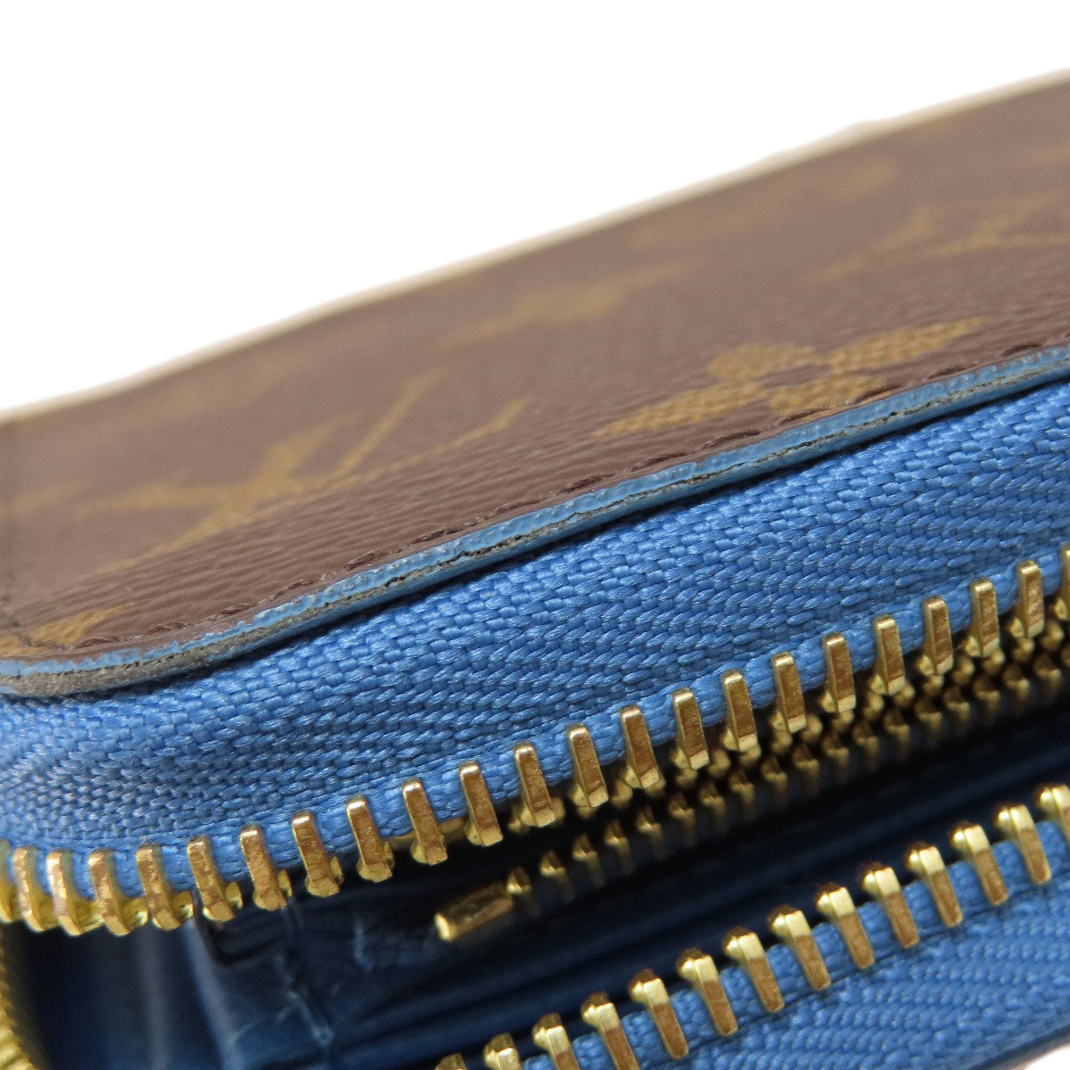 LOUIS VUITTON ルイヴィトン M63894 ジッピー・ウォレット モノグラム ブルージーン 長財布（小銭入れあり） モノグラムキャンバス レディース 中古