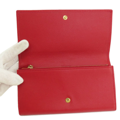 YVES SAINT LAURENT イヴ・サンローラン ロゴ 長財布（小銭入れあり） レザー レディース 中古