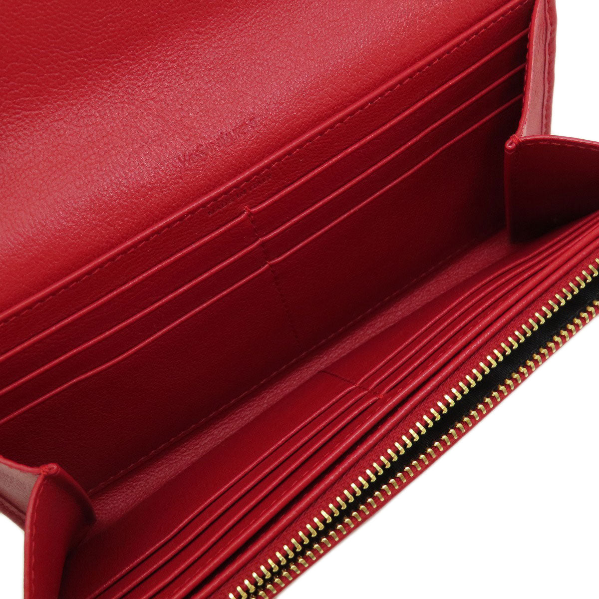 YVES SAINT LAURENT イヴ・サンローラン ロゴ 長財布（小銭入れあり） レザー レディース 中古
