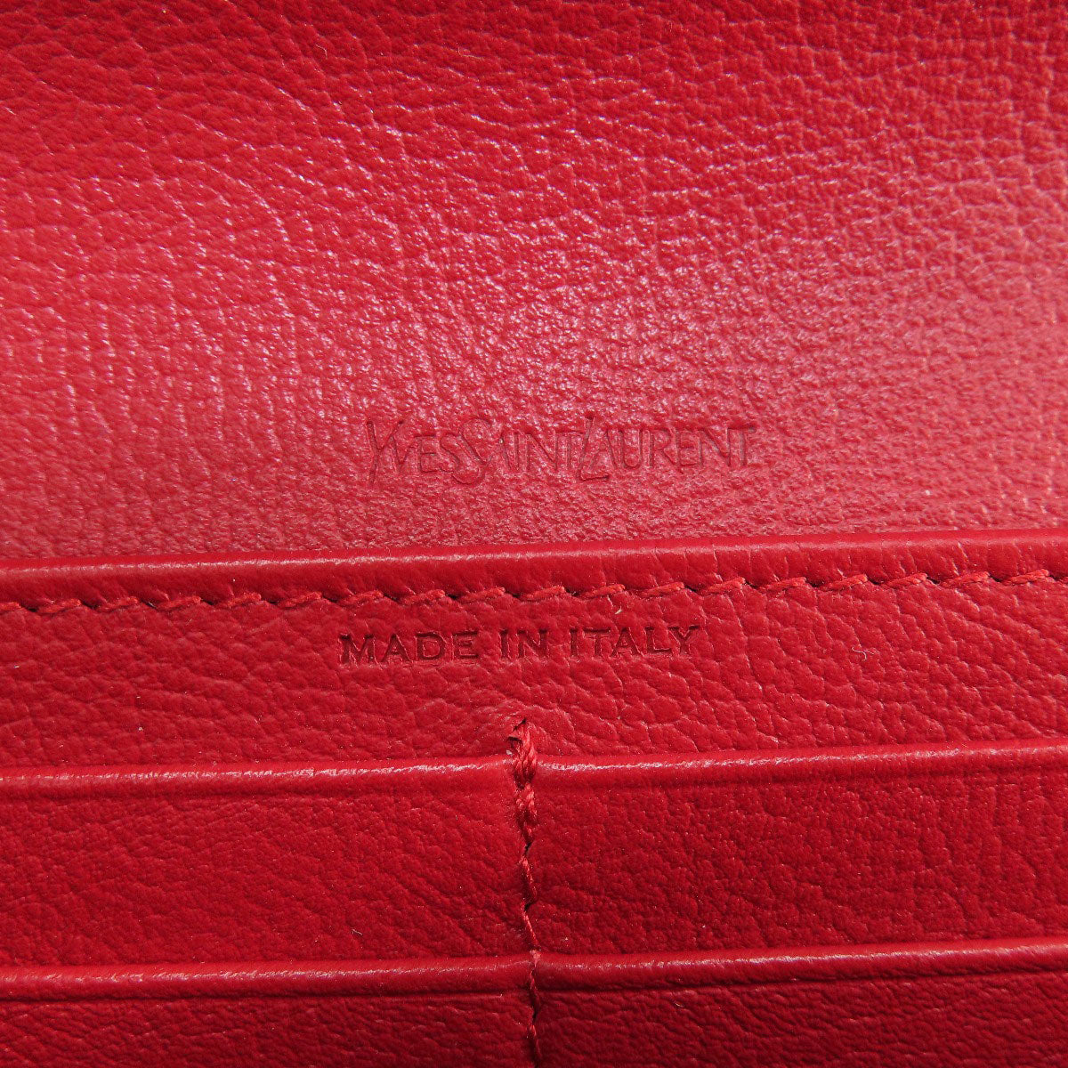 YVES SAINT LAURENT イヴ・サンローラン ロゴ 長財布（小銭入れあり） レザー レディース 中古