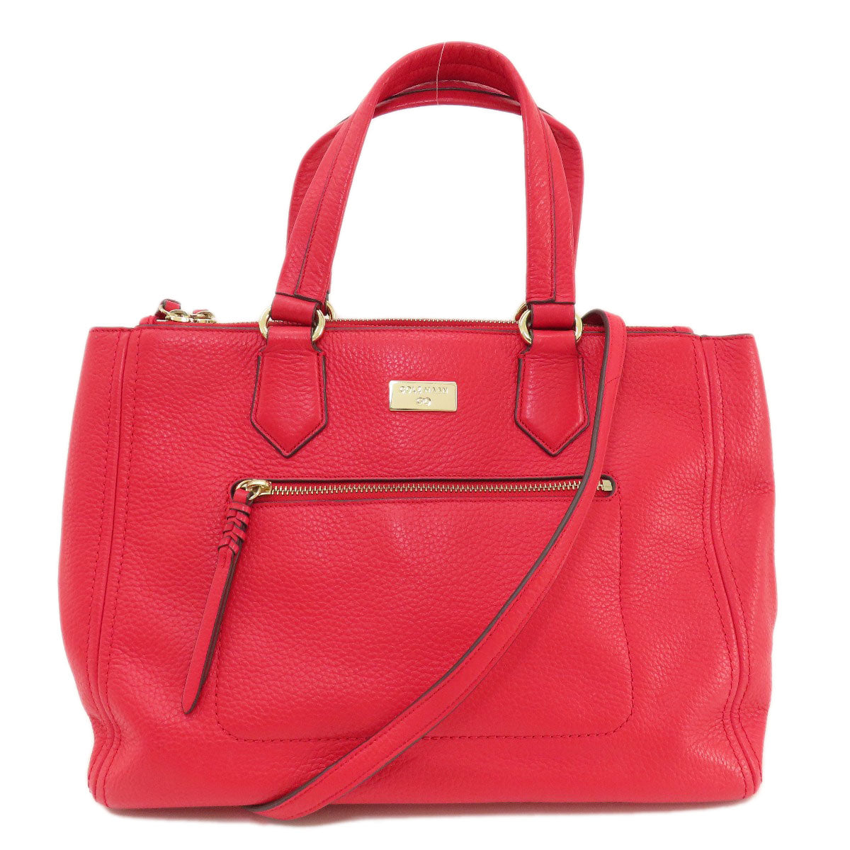Cole Haan コールハーン ロゴ金具 2WAY トートバッグ レザー レディース 中古