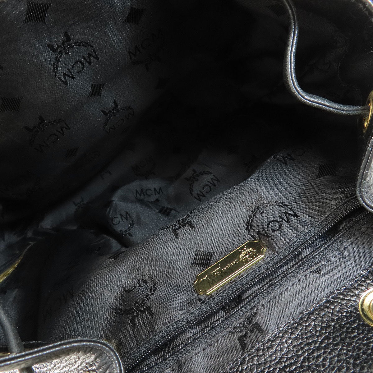 MCM エムシーエム ロゴ リュック・デイパック レザー レディース 中古