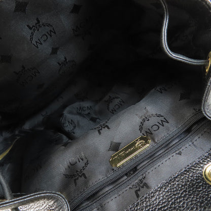 MCM エムシーエム ロゴ リュック・デイパック レザー レディース 中古