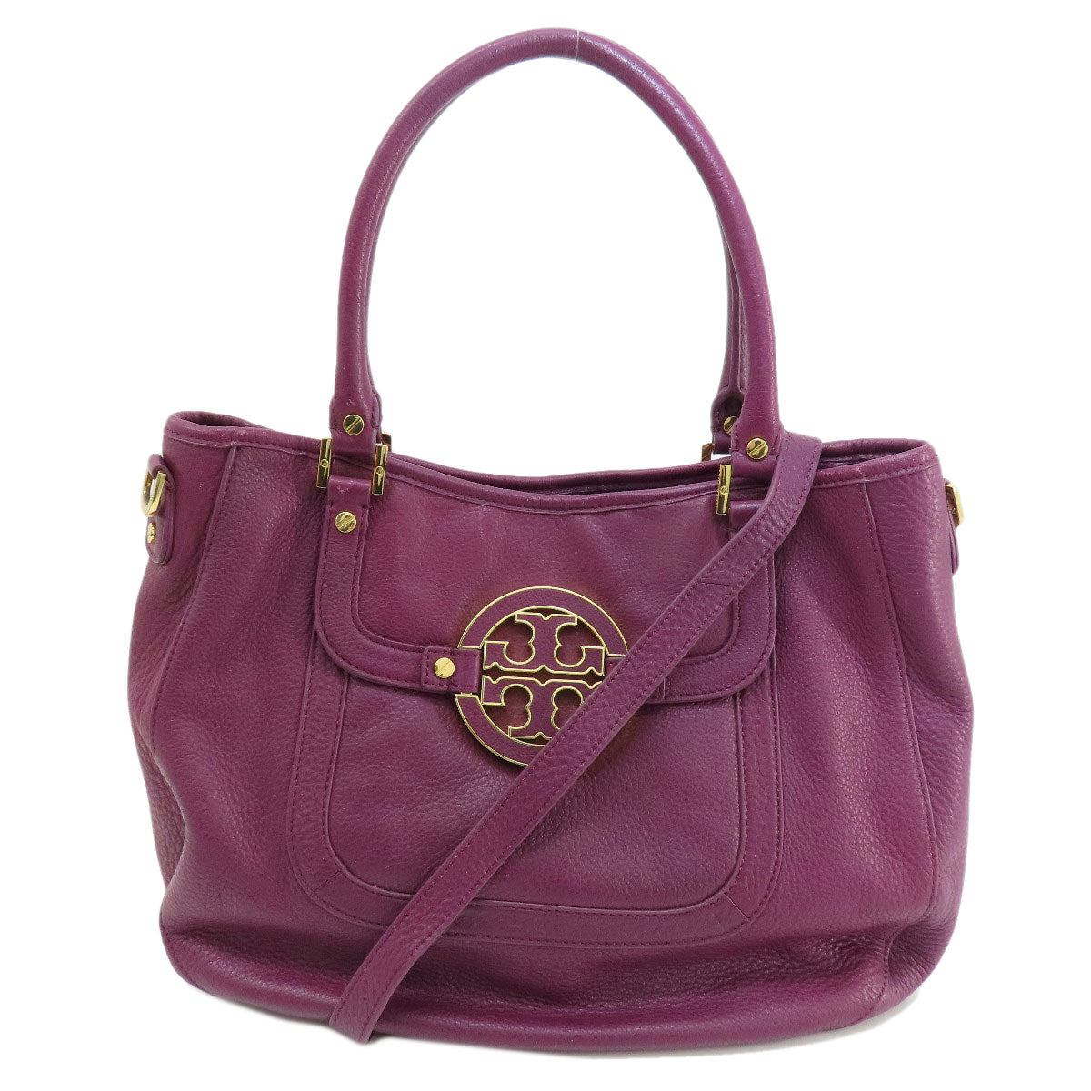 Tory Burch トリーバーチ ロゴ 2WAY トートバッグ レザー レディース 中古