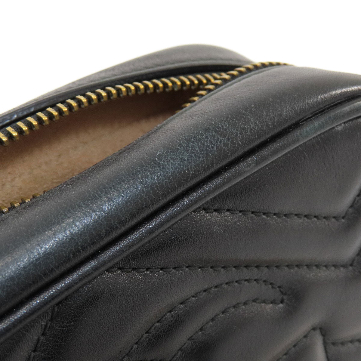 GUCCI グッチ 448065 GGマーモント ミニバッグ ショルダーバッグ カーフ レディース 中古