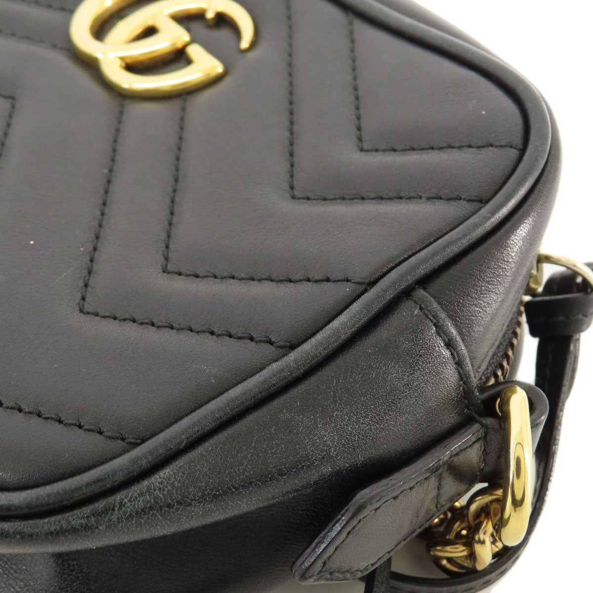GUCCI グッチ 448065 GGマーモント ミニバッグ ショルダーバッグ カーフ レディース 中古