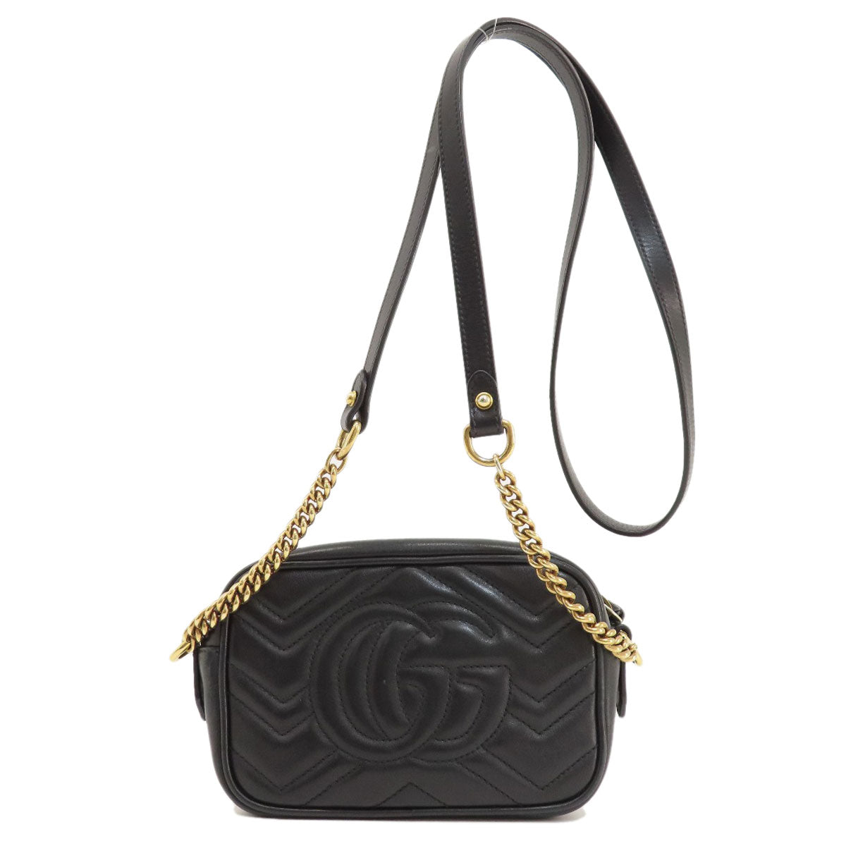 GUCCI グッチ 448065 GGマーモント ミニバッグ ショルダーバッグ カーフ レディース 中古