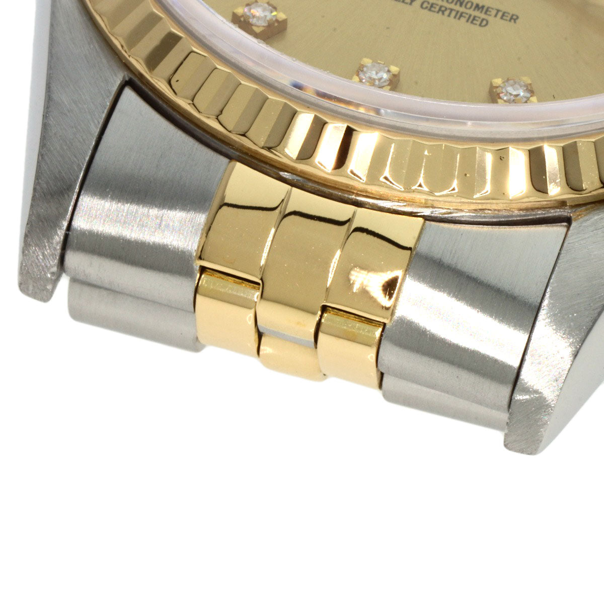 ROLEX ロレックス 16233G デイトジャスト 10P ダイヤモンド 腕時計 SS メンズ 中古