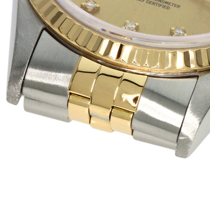 ROLEX ロレックス 16233G デイトジャスト 10P ダイヤモンド 腕時計 SS メンズ 中古
