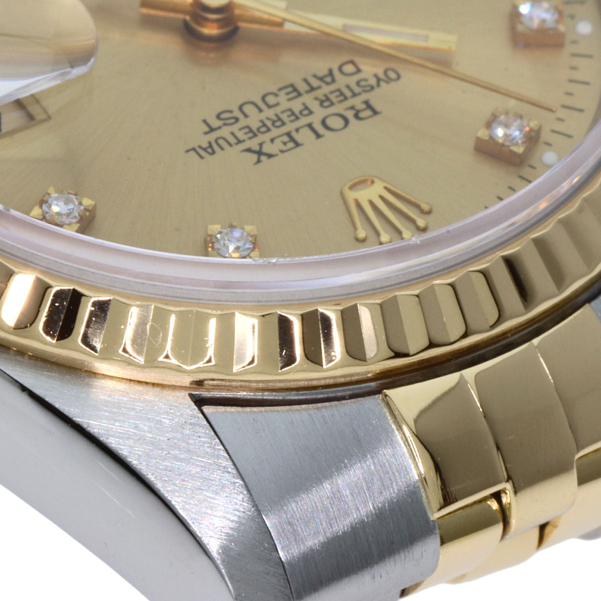 ROLEX ロレックス 16233G デイトジャスト 10P ダイヤモンド 腕時計 SS メンズ 中古