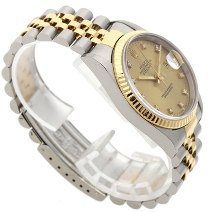 ROLEX ロレックス 16233G デイトジャスト 10P ダイヤモンド 腕時計 SS メンズ 中古