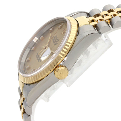 ROLEX ロレックス 16233G デイトジャスト 10P ダイヤモンド 腕時計 SS メンズ 中古