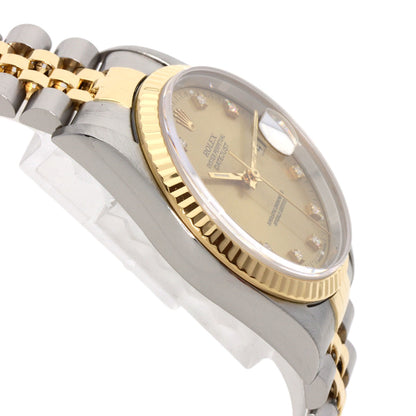 ROLEX ロレックス 16233G デイトジャスト 10P ダイヤモンド 腕時計 SS メンズ 中古