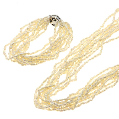SELECT JEWELRY セレクトジュエリー 10連 淡水パール 真珠 ブレスレットセット ネックレス SV レディース 中古