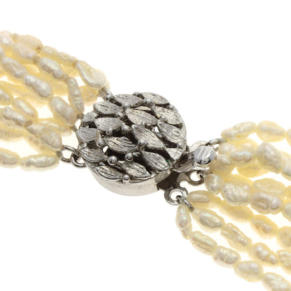 SELECT JEWELRY セレクトジュエリー 10連 淡水パール 真珠 ブレスレットセット ネックレス SV レディース 中古