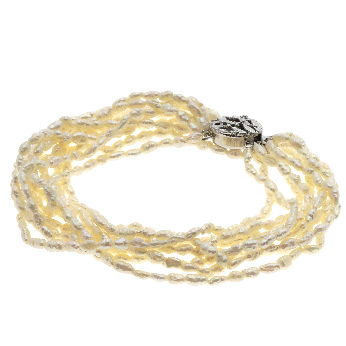 SELECT JEWELRY セレクトジュエリー 10連 淡水パール 真珠 ブレスレットセット ネックレス SV レディース 中古