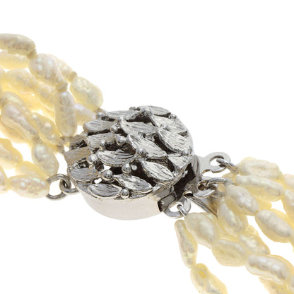 SELECT JEWELRY セレクトジュエリー 10連 淡水パール 真珠 ブレスレットセット ネックレス SV レディース 中古