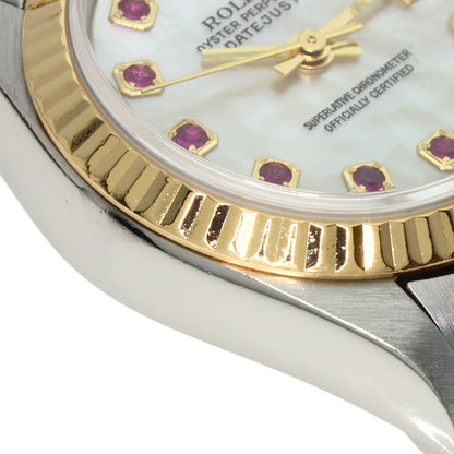 ROLEX ロレックス 79173NGR デイトジャスト 10P ルビー 腕時計 SS レディース 中古